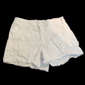 American Eagle White Frayed Hem Shorts Size 2
